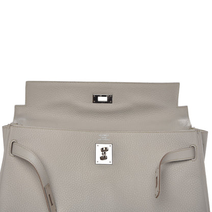 Hermes Taurillon Clemence Kelly Retourne 35 Gris Perle 8 of 29