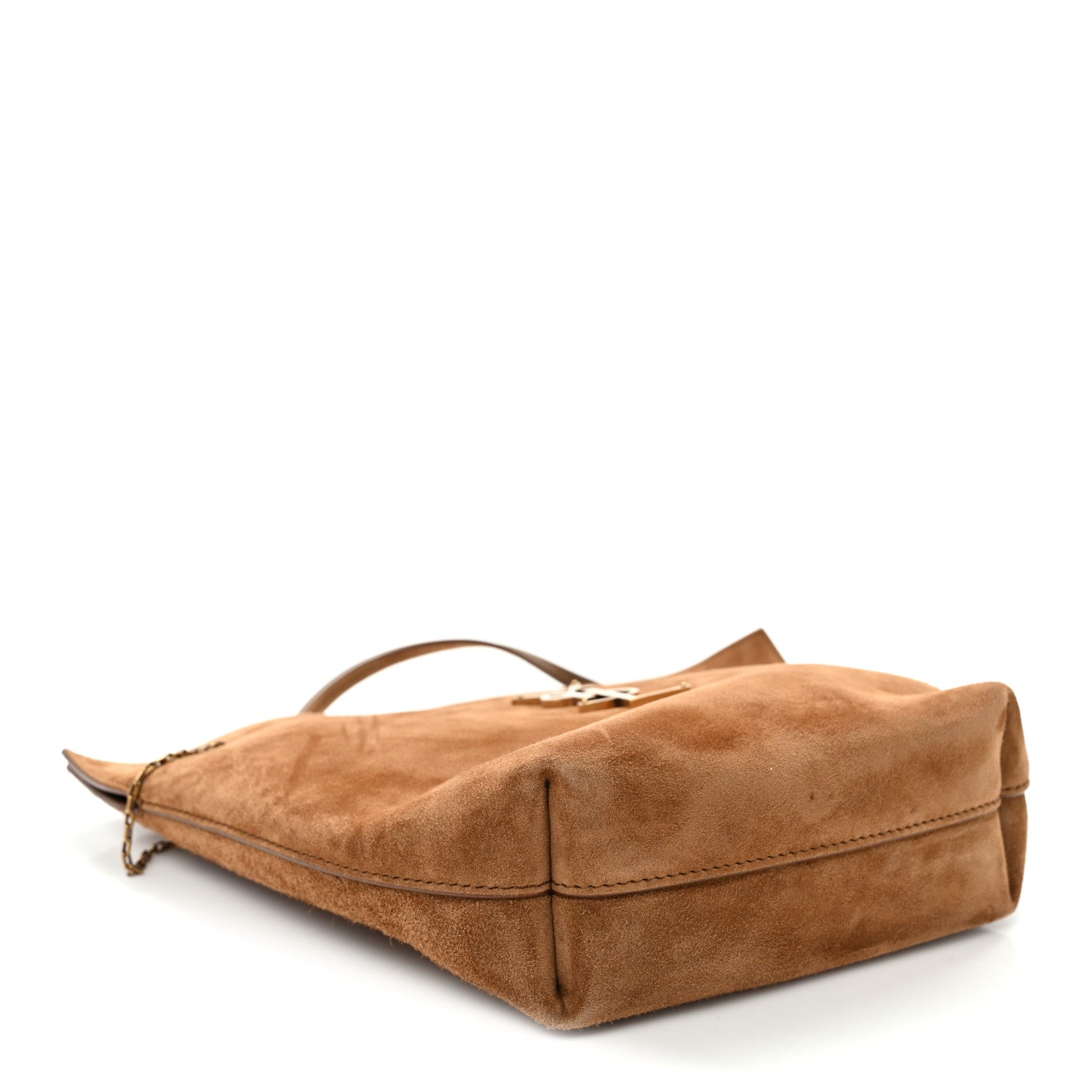 Saint Laurent Suede Pochon Shoulder Bag Caramel Cognac 4 of 9