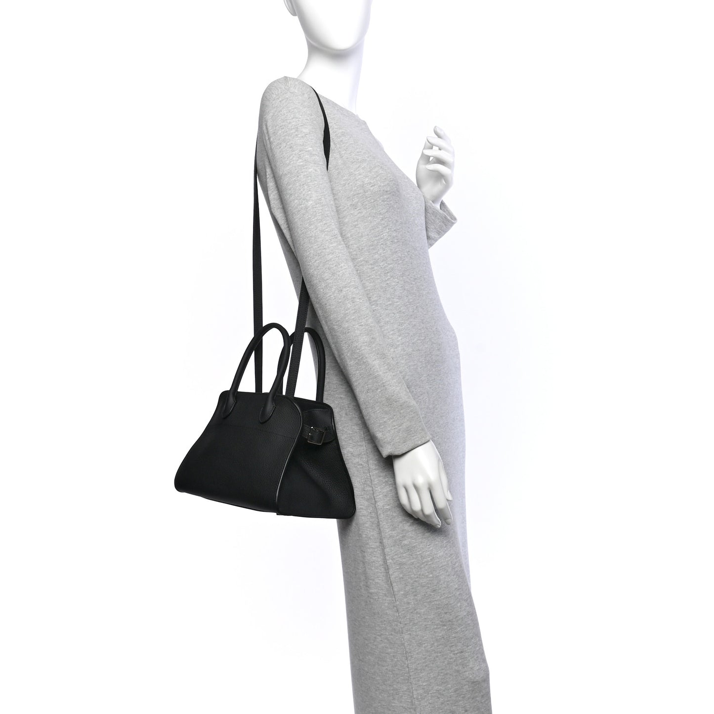 Grained Calfskin Soft Margaux 10 Bag Black