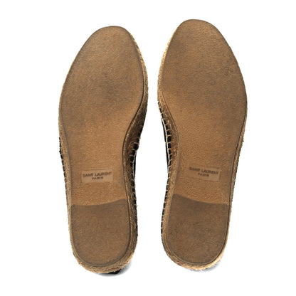 Saint Laurent Canvas Nappa Elba Light Logo Embroidered Mens Espadrilles 44 Black 5 of 6