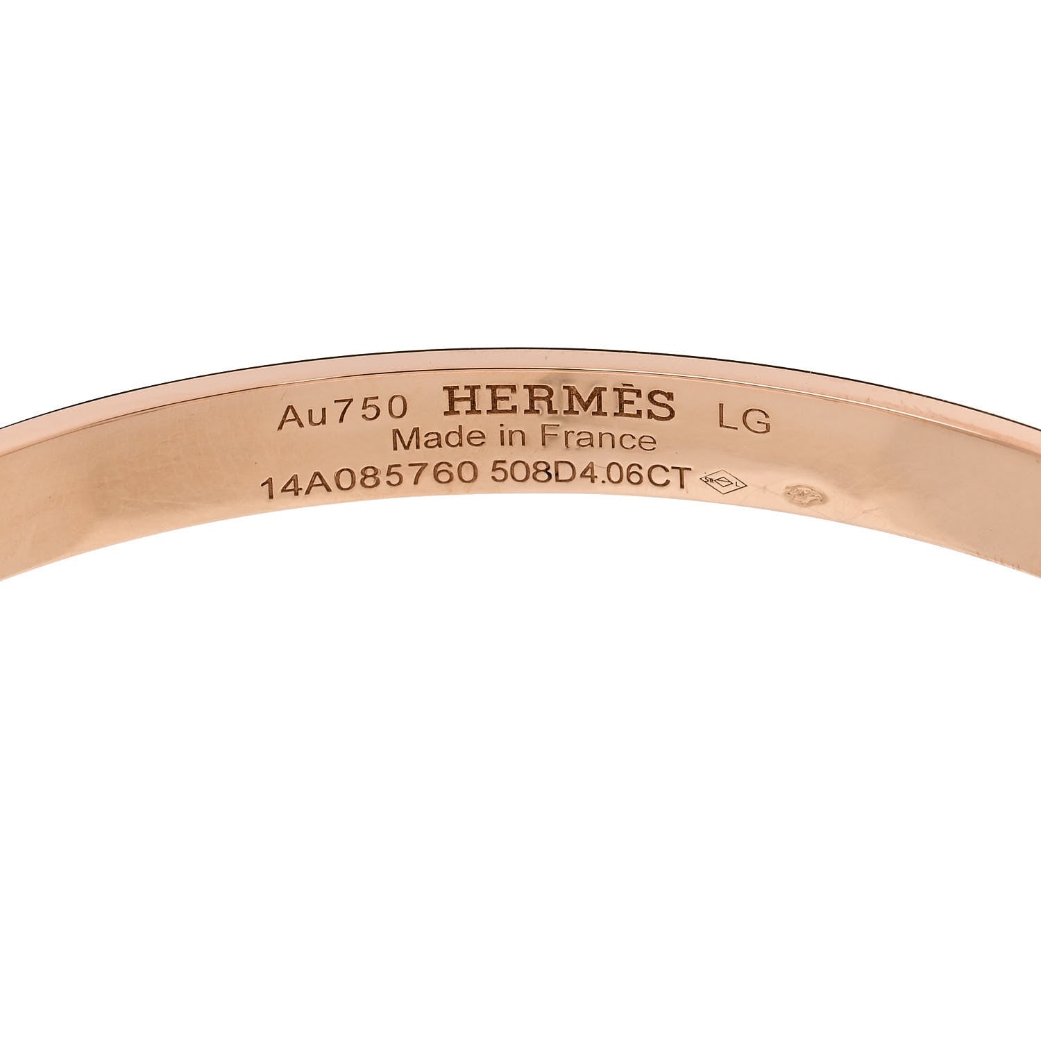 Hermes 18K Rose Gold Diamond PM Collier De Chien Full Pave Bracelet LG 3 of 3