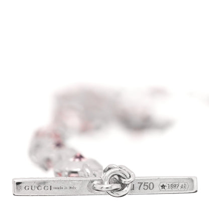 Gucci 18K White Gold Pink Topaz GG Running Bracelet 4 of 4