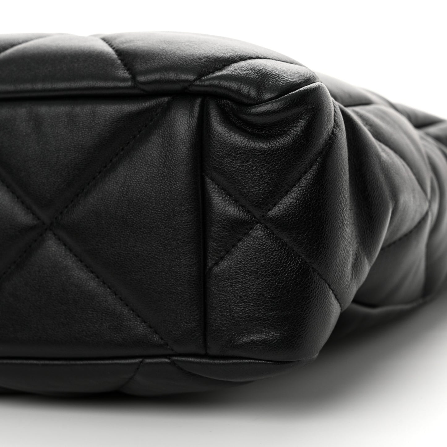 Lambskin Quilted Chanel 19 Shopping Bag Black