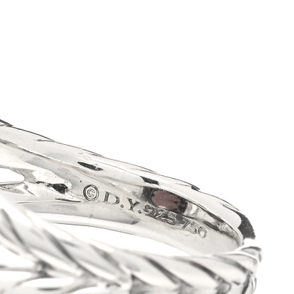 David Yurman Sterling Silver 18K Yellow Gold Diamond Garnet 11mm Albion Ring 54 6.75 4 of 4