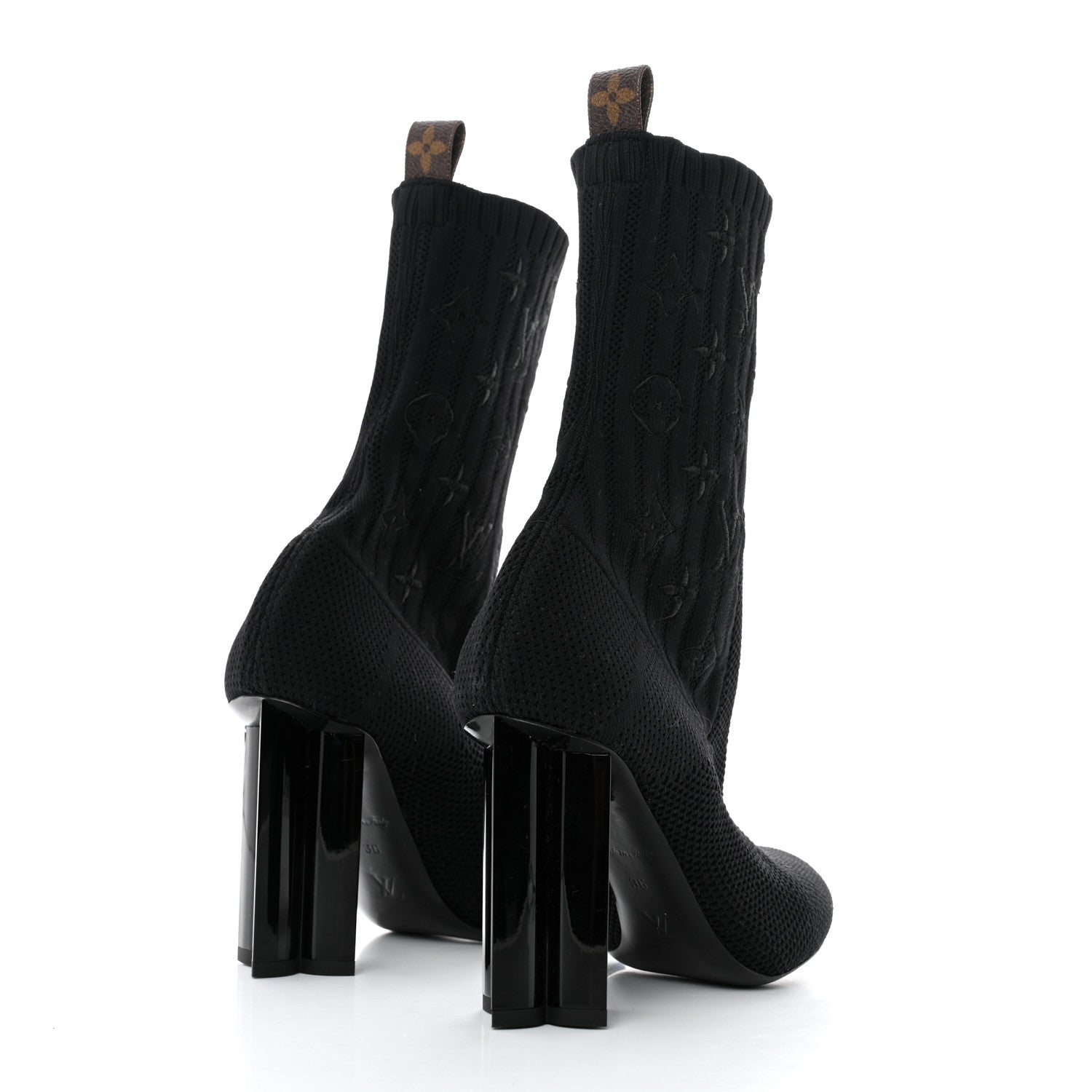 Louis Vuitton Monogram Stretch Fabric Silhouette Ankle Boots 36 Black 4 of 7