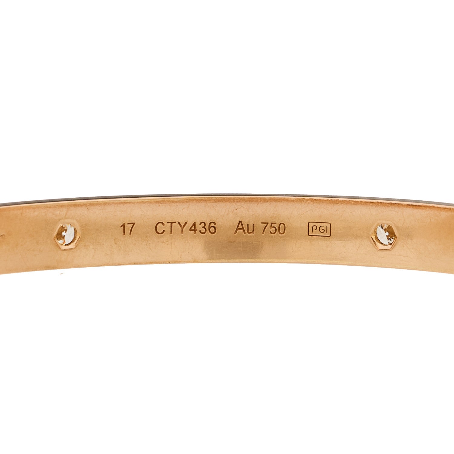 Cartier 18K Pink Gold 4 Diamond LOVE Bracelet 17 3 of 6