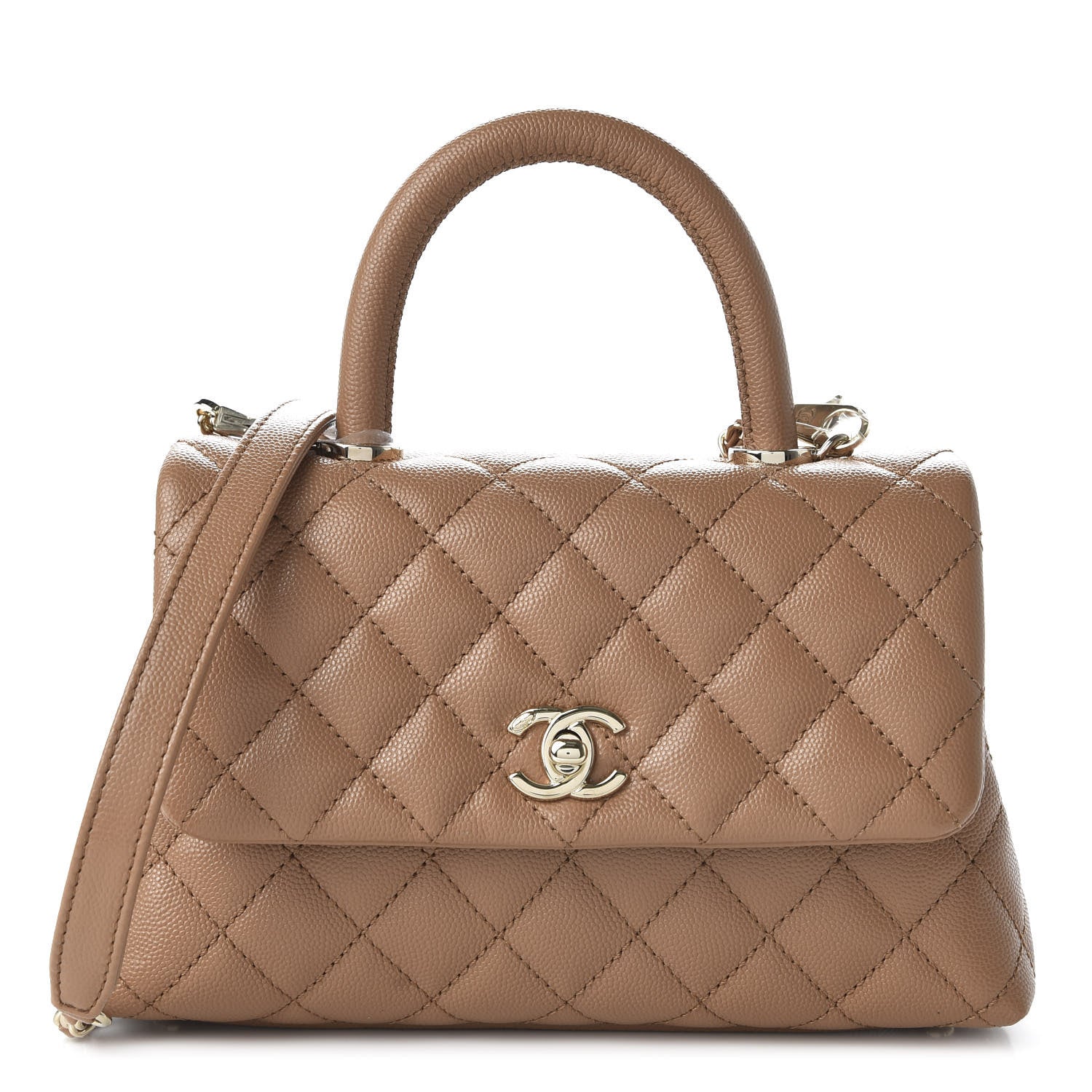 Chanel Caviar Quilted Mini Coco Handle Flap Brown 1 of 10