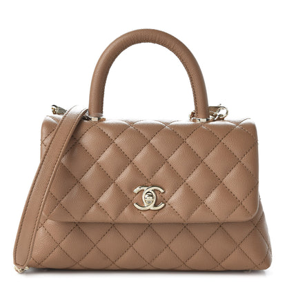 Chanel Caviar Quilted Mini Coco Handle Flap Brown 1 of 10