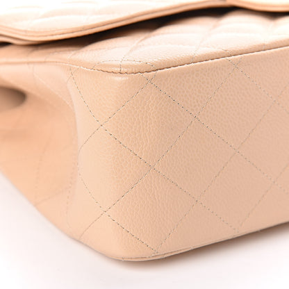 Chanel Caviar Quilted Jumbo Double Flap Beige 5 of 12