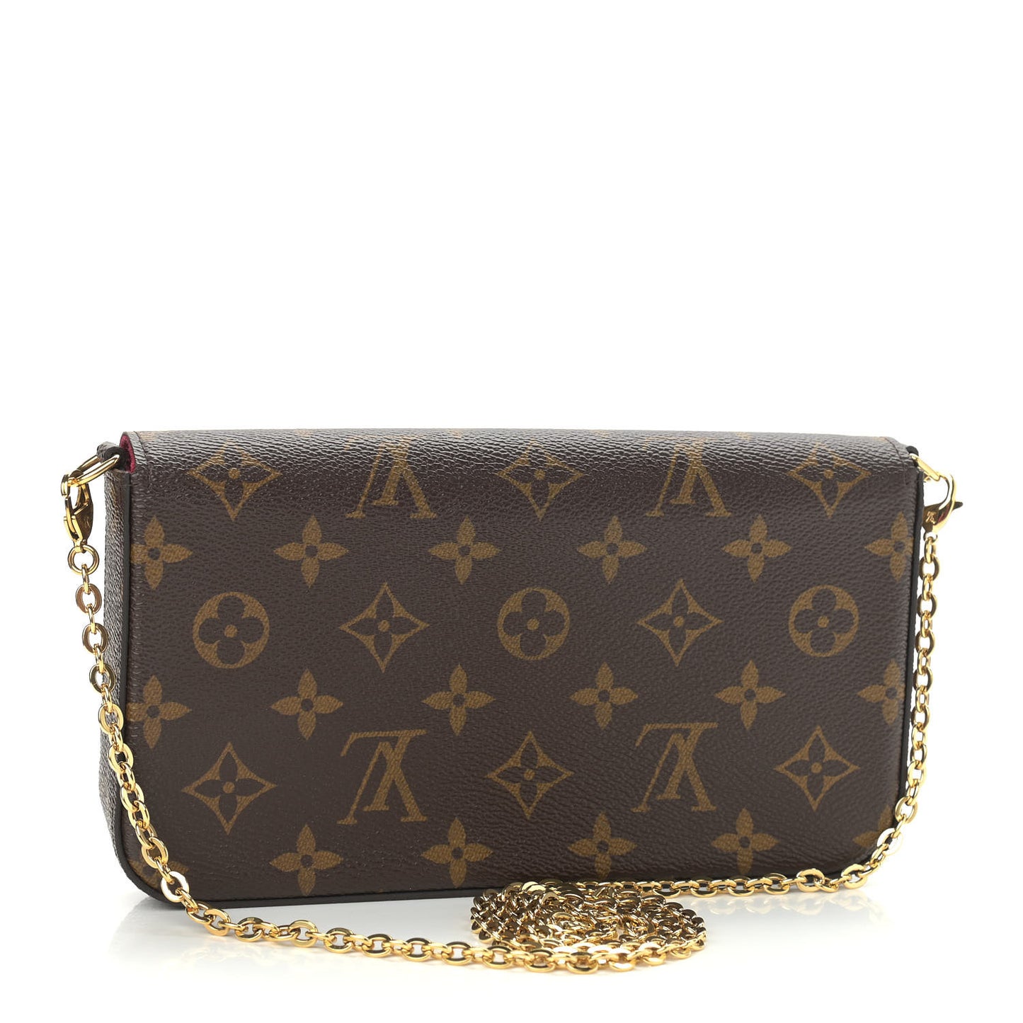 Monogram Pochette Felicie Chain Wallet Fuchsia