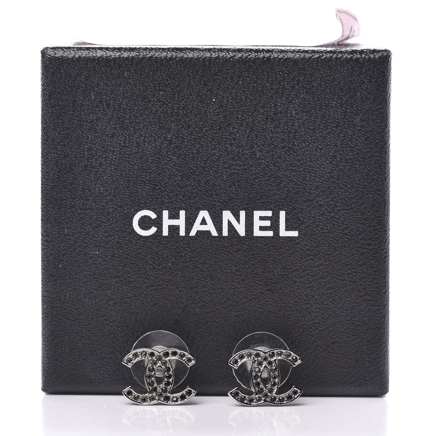 Ruthenium Crystal CC Earrings Silver Black