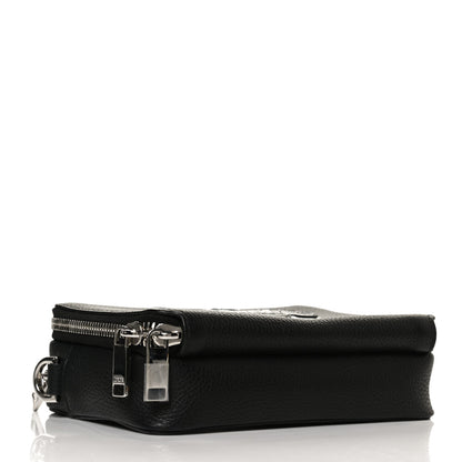 Christian Dior X SHAWN STUSSY Grained Calfskin Double Zip Crossbody Pouch Black 3 of 10