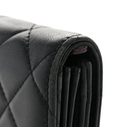 Chanel Lambskin Quilted Large Flap Wallet Black 10 of 10