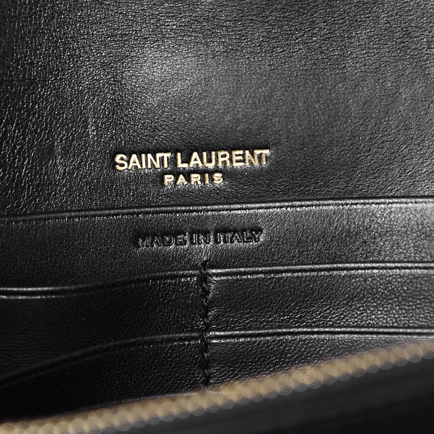 Lambskin Matelasse Monogram Vicky Chain Wallet Black