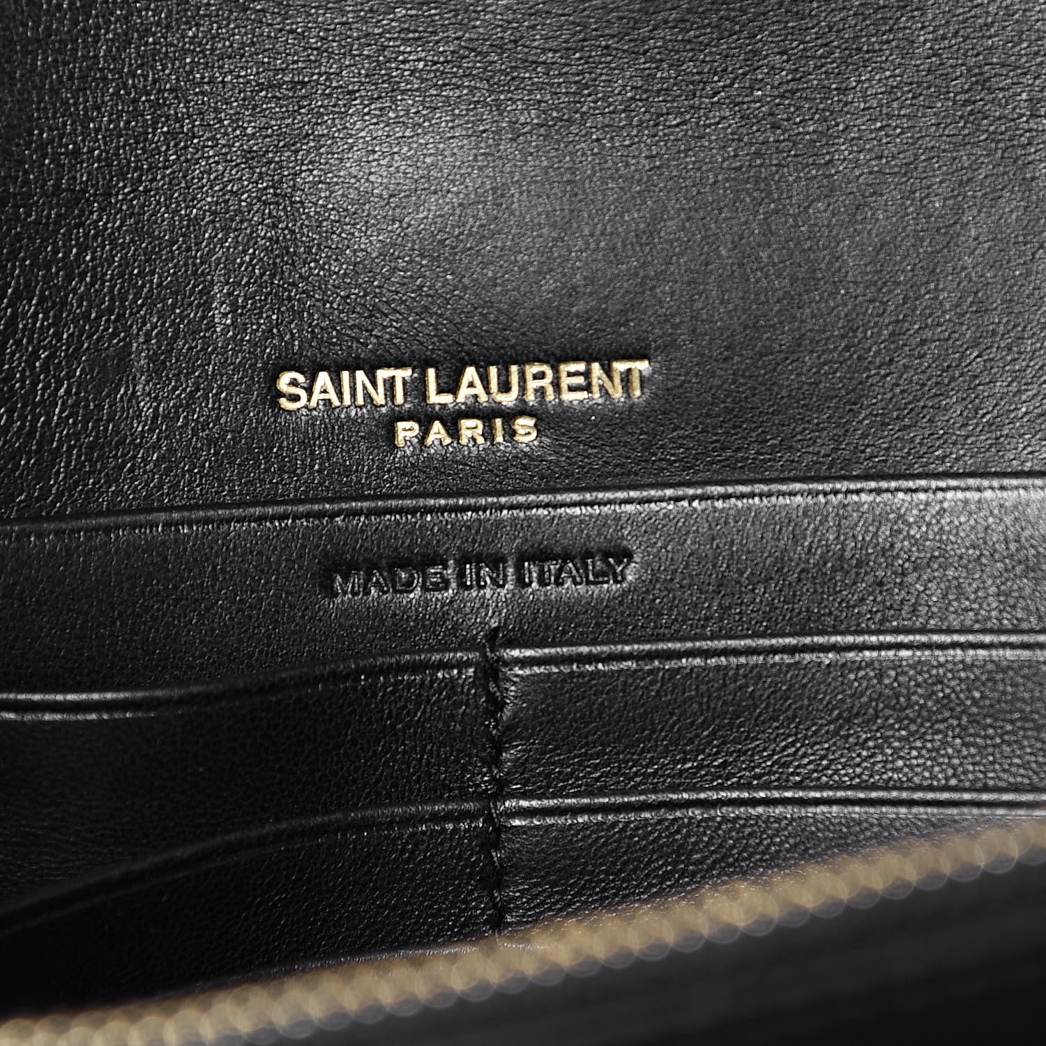 Saint Laurent Lambskin Matelasse Monogram Vicky Chain Wallet Black 6 of 10