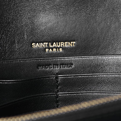 Saint Laurent Lambskin Matelasse Monogram Vicky Chain Wallet Black 6 of 10
