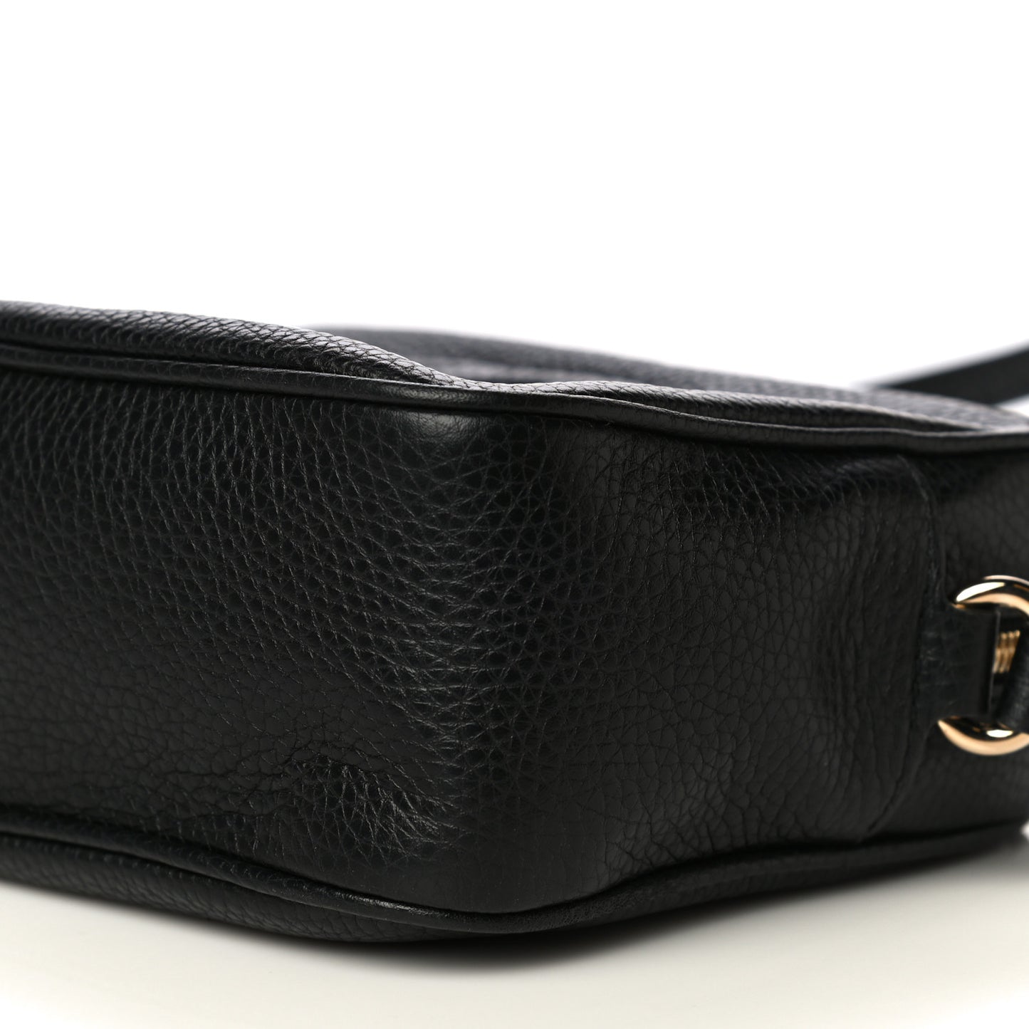 Pebbled Calfskin Small Soho Disco Bag Black