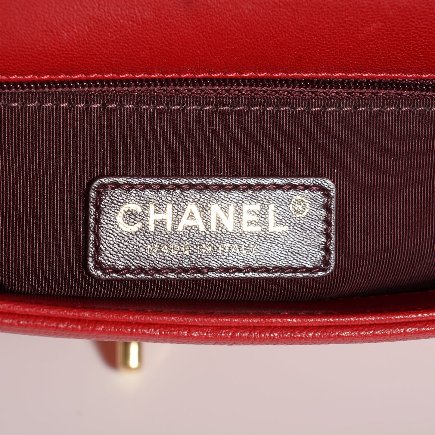 Iridescent Sheepskin Quilted Vintage Mademoiselle Flap Red