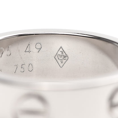 Cartier 18K White Gold 5.5mm LOVE Ring 49 4.75 5 of 5