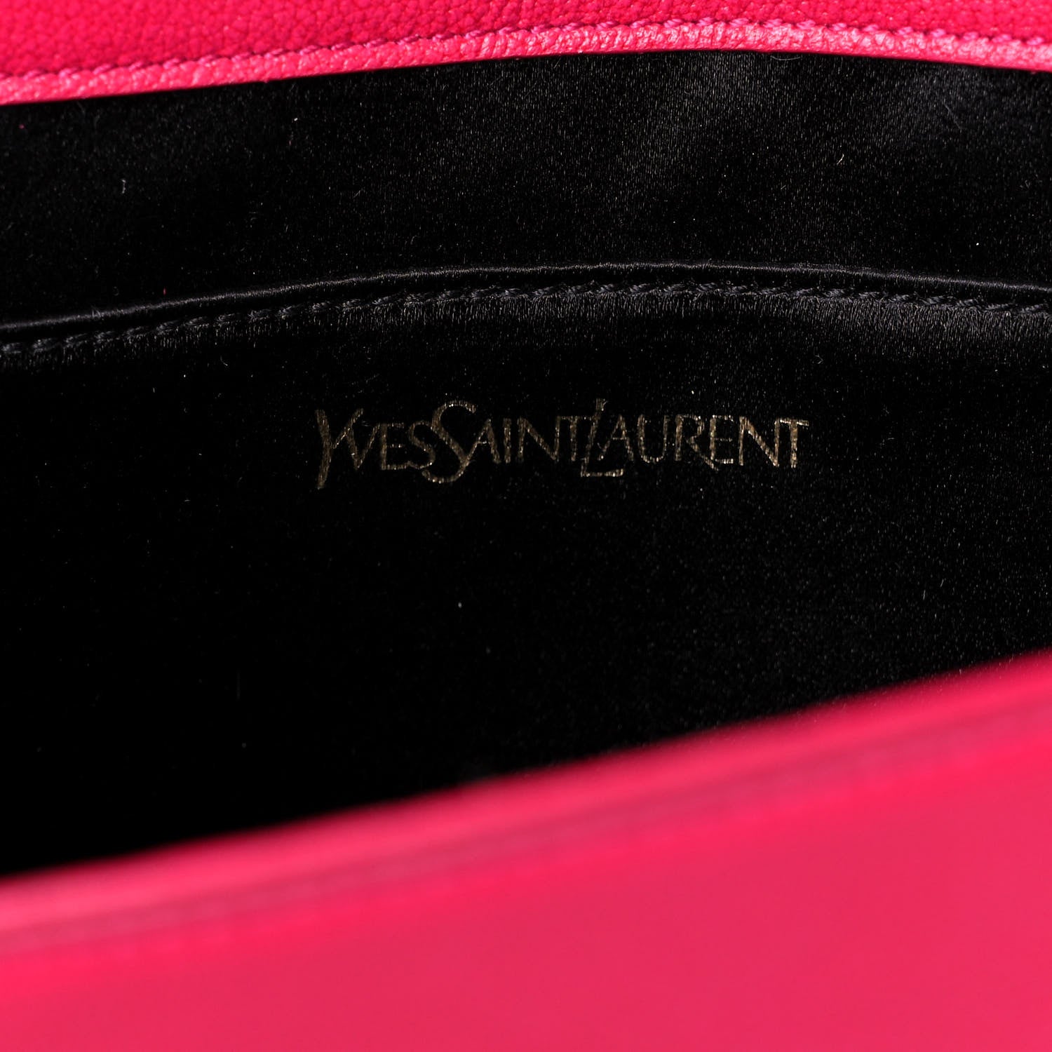 Saint Laurent Calfskin Monogram Large Belle De Jour Clutch Lipstick Fuchsia 7 of 13