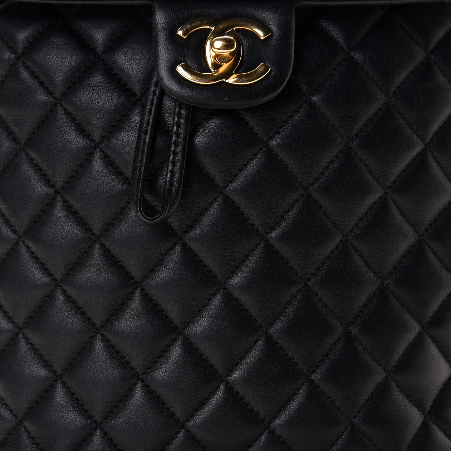 Calfskin Quilted Large Urban Spirit Backpack Black