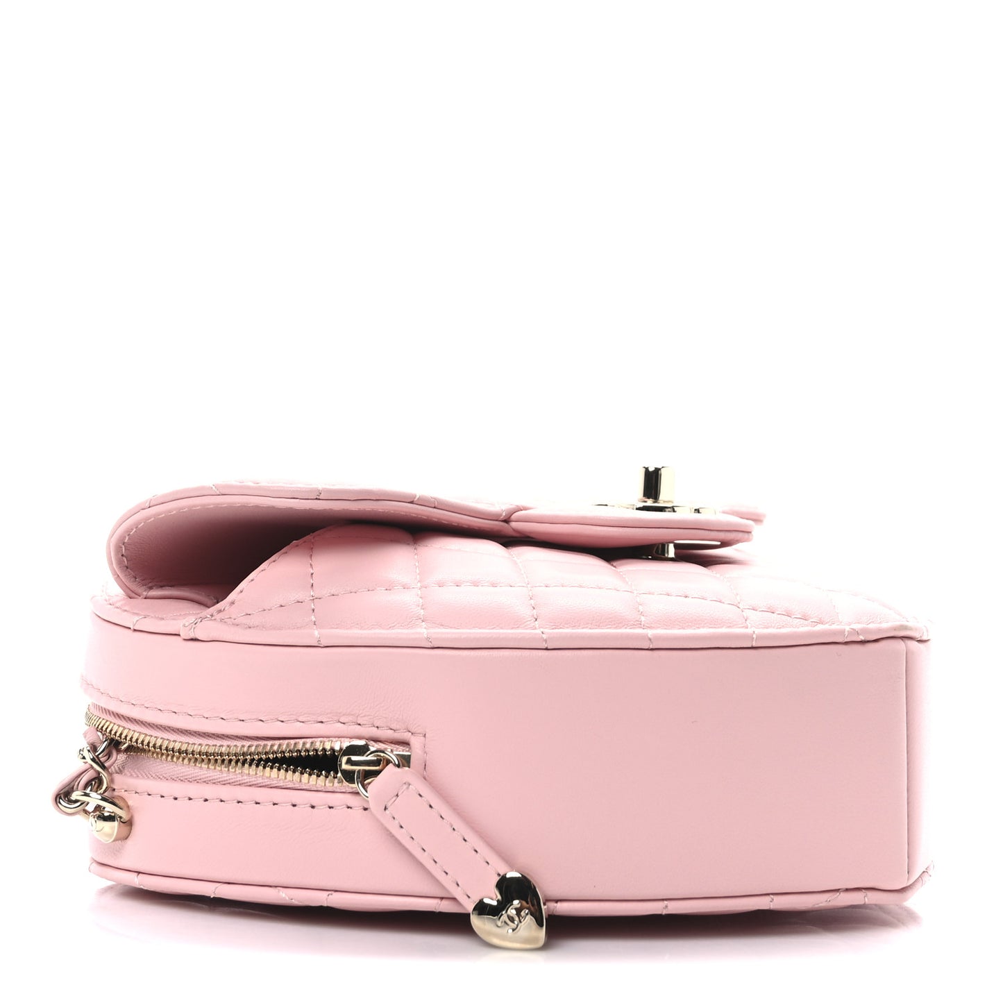 Lambskin Quilted Large CC In Love Heart Bag Light Pink
