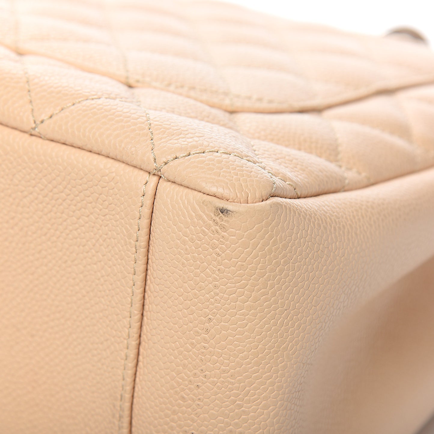 Caviar Quilted Grand Shopping Tote GST Beige Clair
