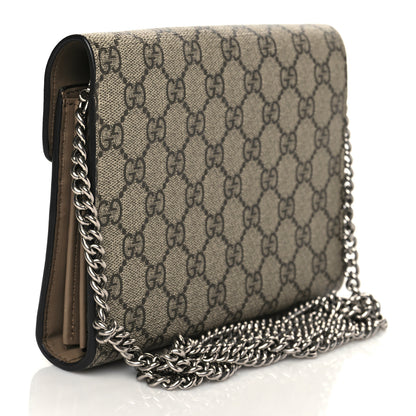 Gucci GG Supreme Monogram Mini Dionysus Chain Wallet Beige Black 3 of 9