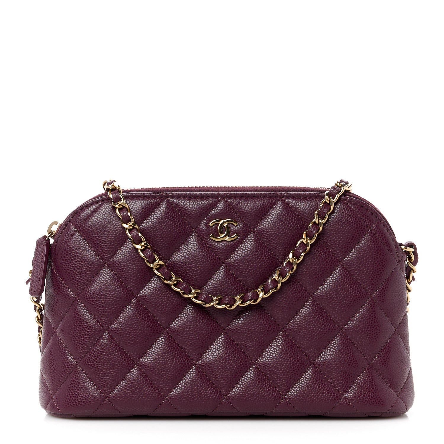 Chanel Caviar Quilted Classic Clutch With Chain Burgundy 1 of 11