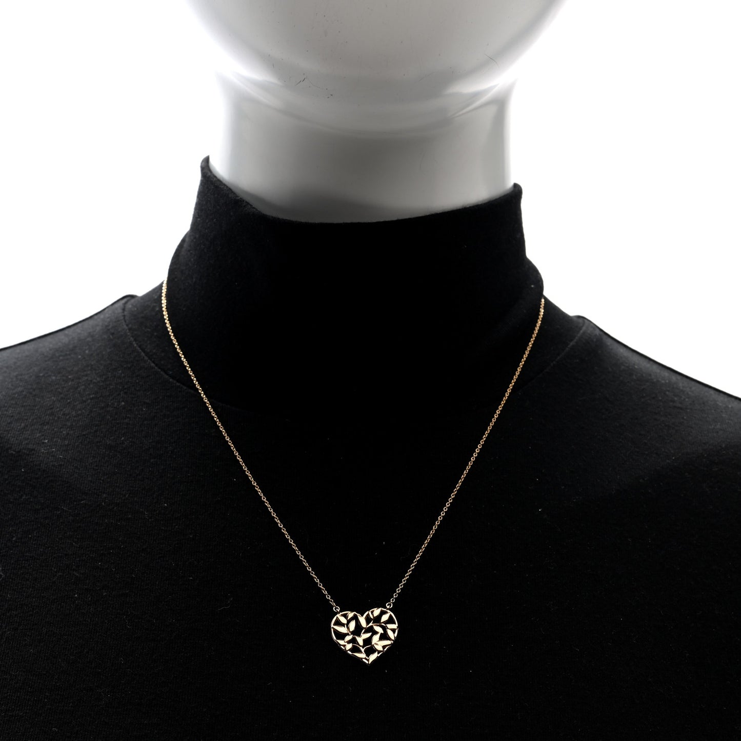 18K Rose Gold Paloma Picasso Olive Leaf Heart Pendant Necklace