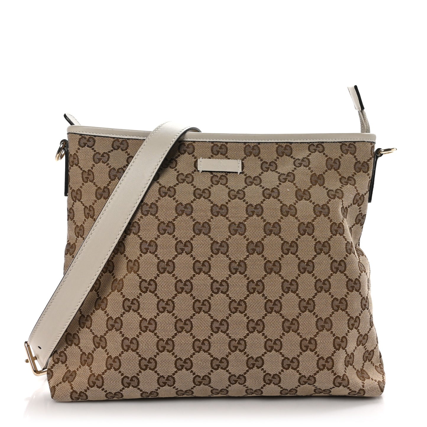 Monogram Medium Flat Messenger Bag Off White