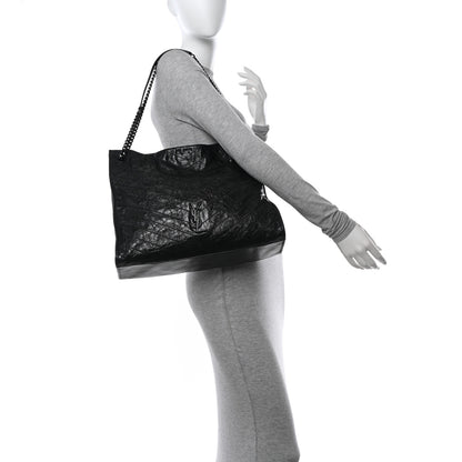 Saint Laurent Crinkled Calfskin Matelasse Monogram Large Niki Shopper Tote Black 2 of 14