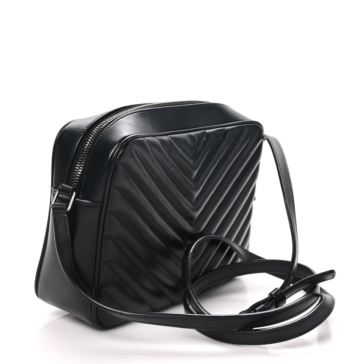 Calfskin Matelasse Monogram Lou Camera Bag Black