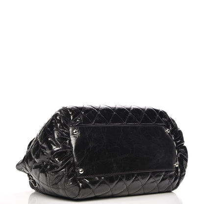 Chanel Glazed Calfskin Quilted Tweed Portobello Tote Black 4 of 7