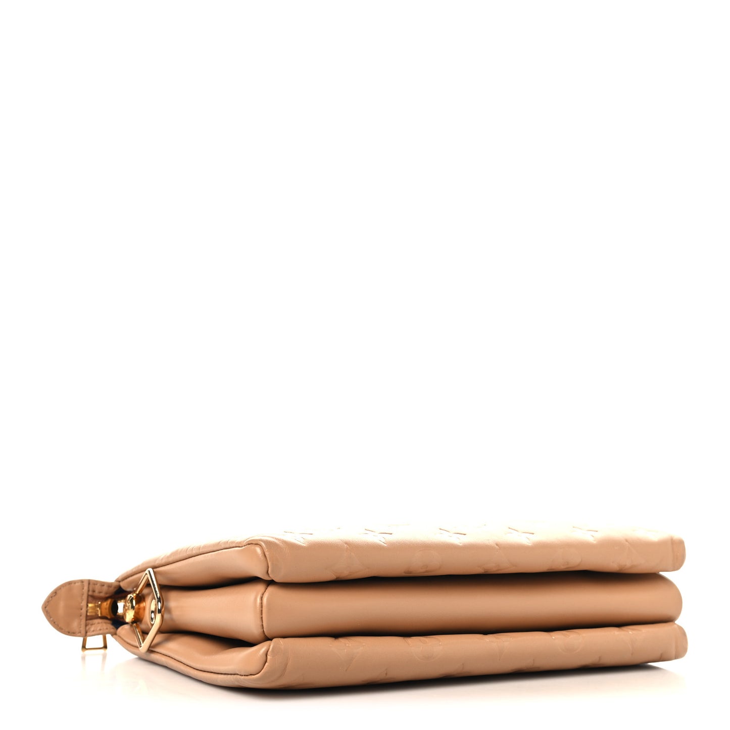 Lambskin Embossed Monogram Coussin PM Camel