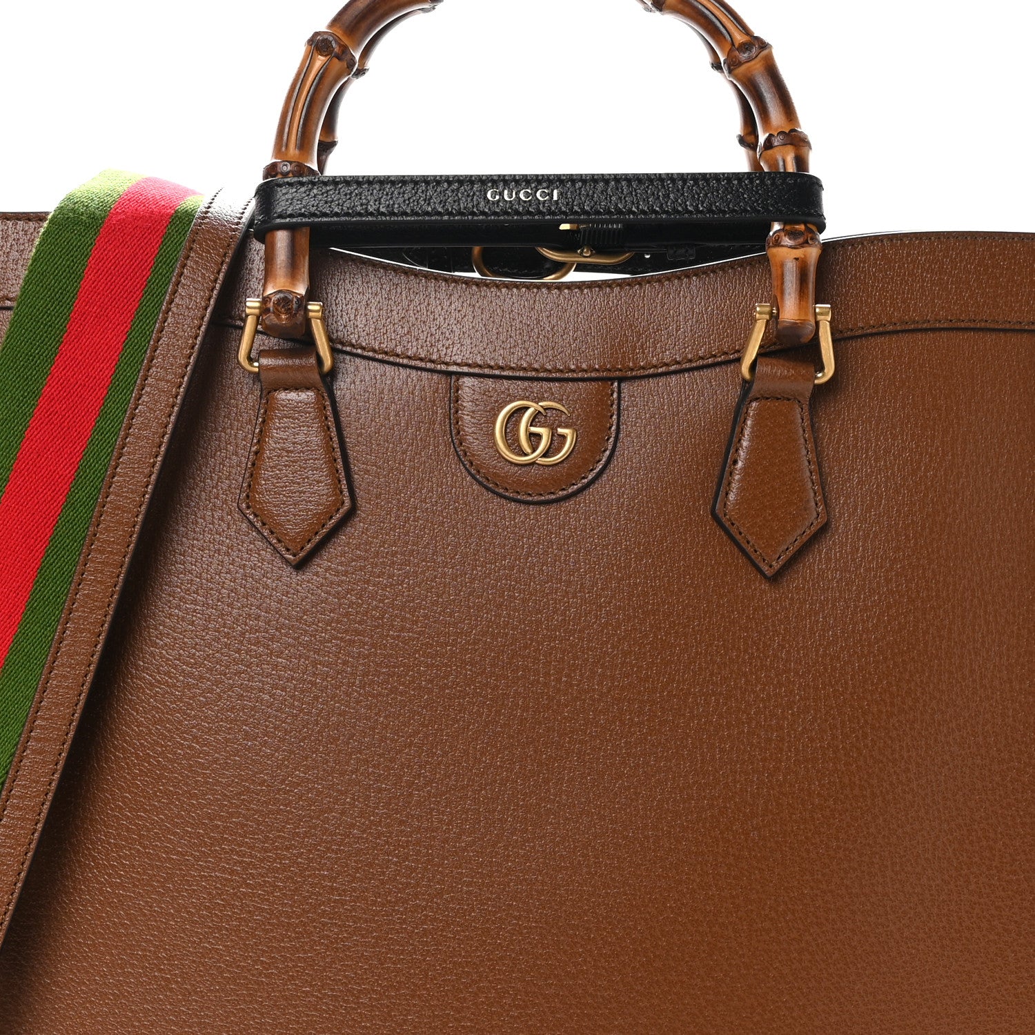 Gucci Wonka Grain Calfskin Large Diana Tote Bag Cuir Black 1544451