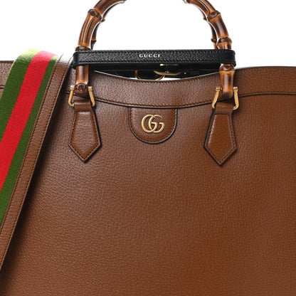 Gucci Wonka Grain Calfskin Large Diana Tote Bag Cuir Black 9 of 11