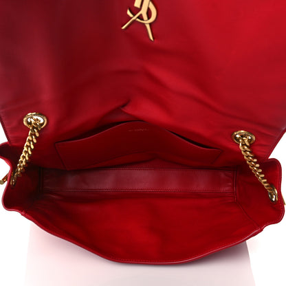 Saint Laurent Smooth Calfskin Suede Medium Reversible Monogram Kate Satchel New Red 13 of 14