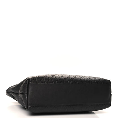 Gucci Guccissima Medium Zippered Shopping Tote Black 4 of 10