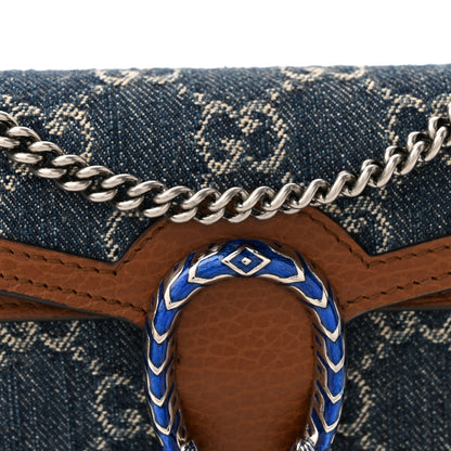 Gucci New Denim GG Monogram Dollar Calfskin Enamel Super Mini Dionysus Shoulder Bag Blue Tea Cuir Epilog Electric Blue 7 of 10
