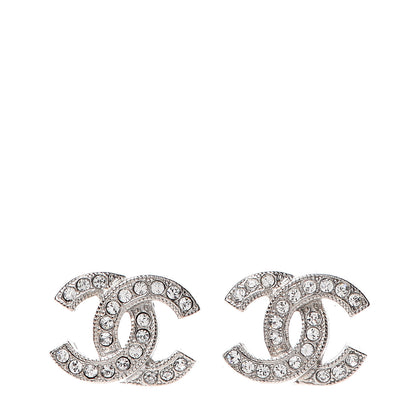 Chanel Crystal CC Earrings Silver 1 of 5