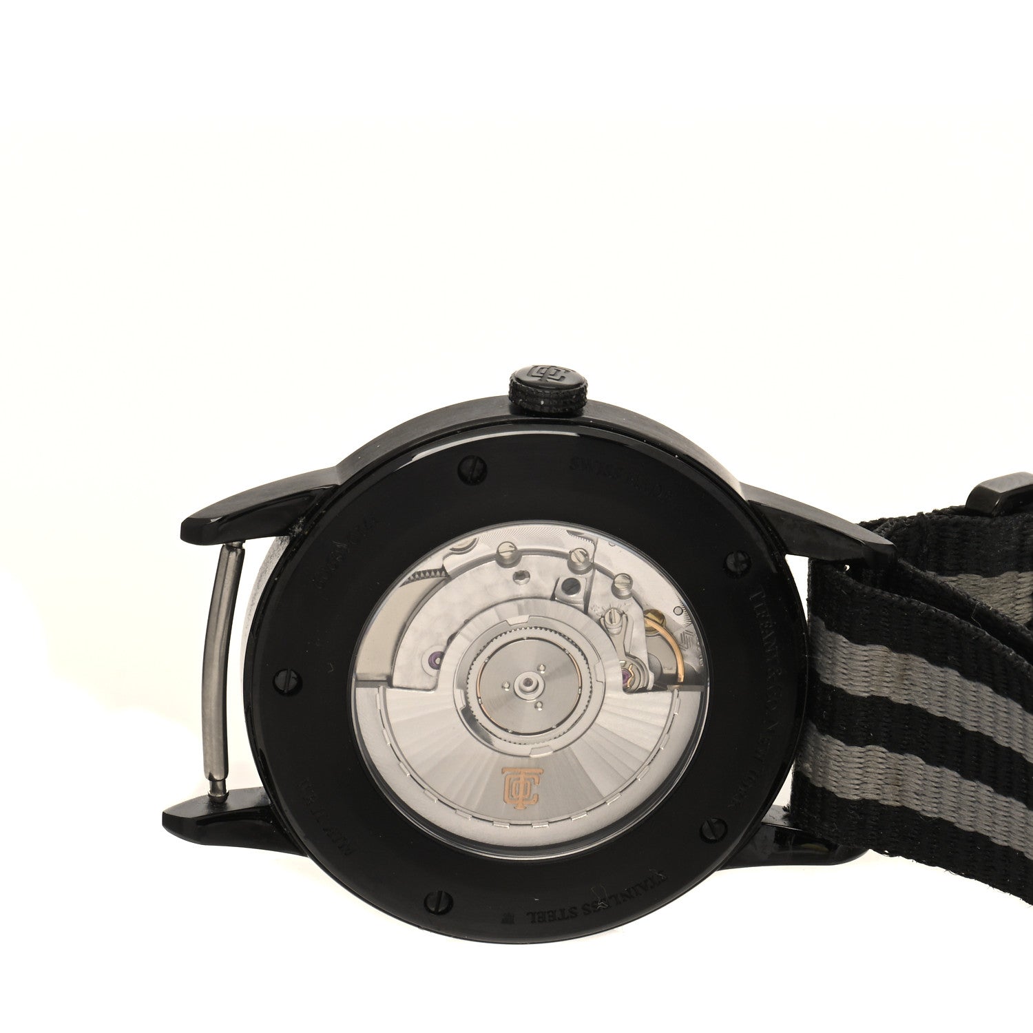 Tiffany DLC Stainless Steel Nylon 40mm CT60 3-Hand Automatic Watch Black 4 of 5
