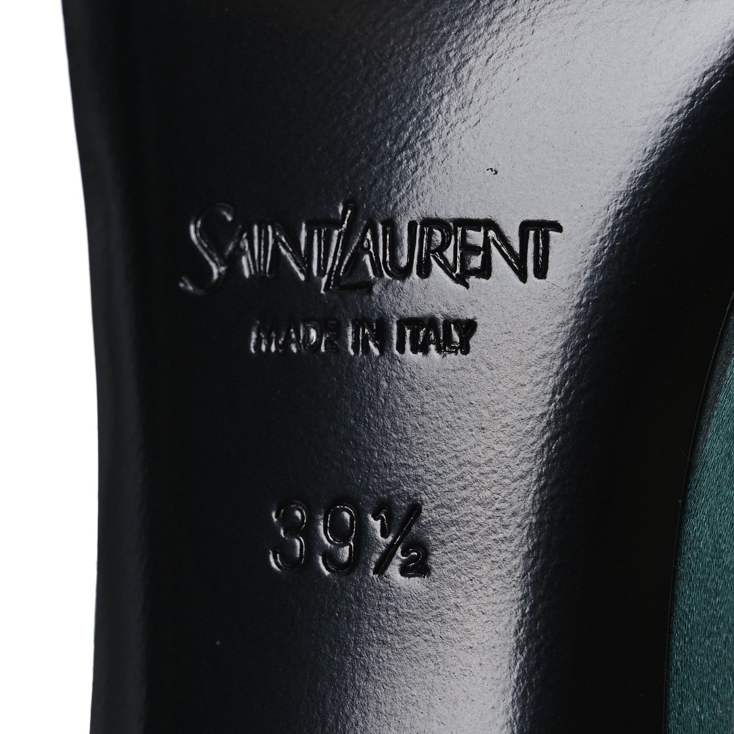 Saint Laurent Satin Crystal Bridget Sandals 39.5 Glass Bottle Green 8 of 11