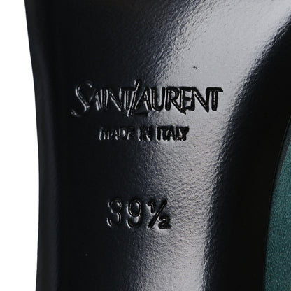 Saint Laurent Satin Crystal Bridget Sandals 39.5 Glass Bottle Green 8 of 11