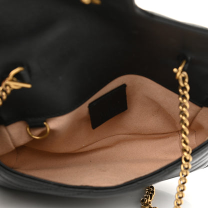 Gucci Calfskin Matelasse Super Mini GG Marmont Shoulder Bag Black 5 of 14
