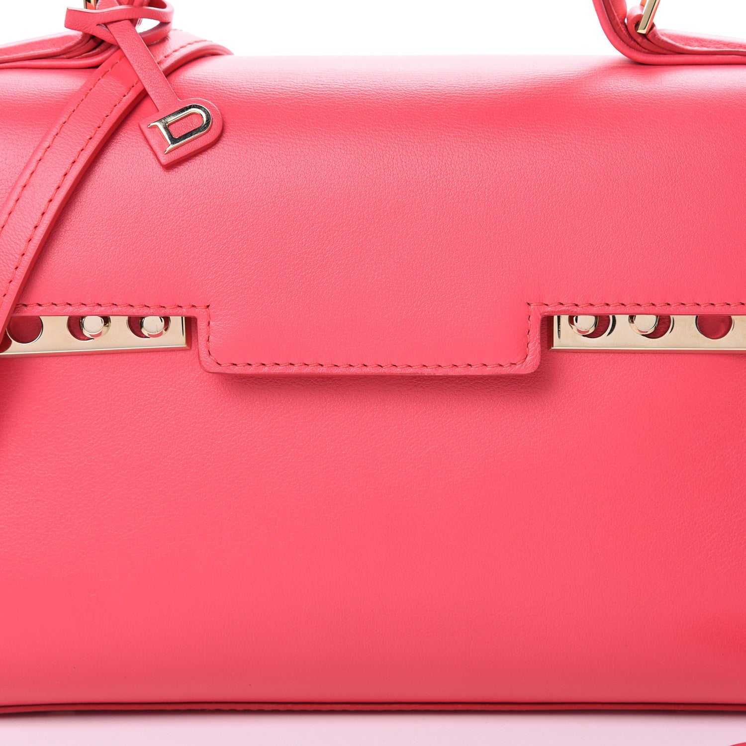 Delvaux Smooth Calfskin Mini Tempete Satchel Rose Candy 7 of 9