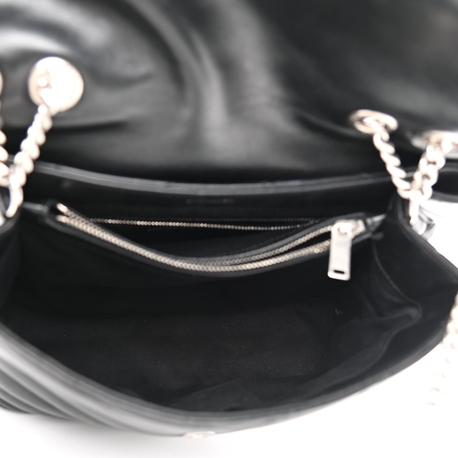 Saint Laurent Calfskin Y Quilted Monogram Medium Loulou Chain Satchel Black 5 of 12