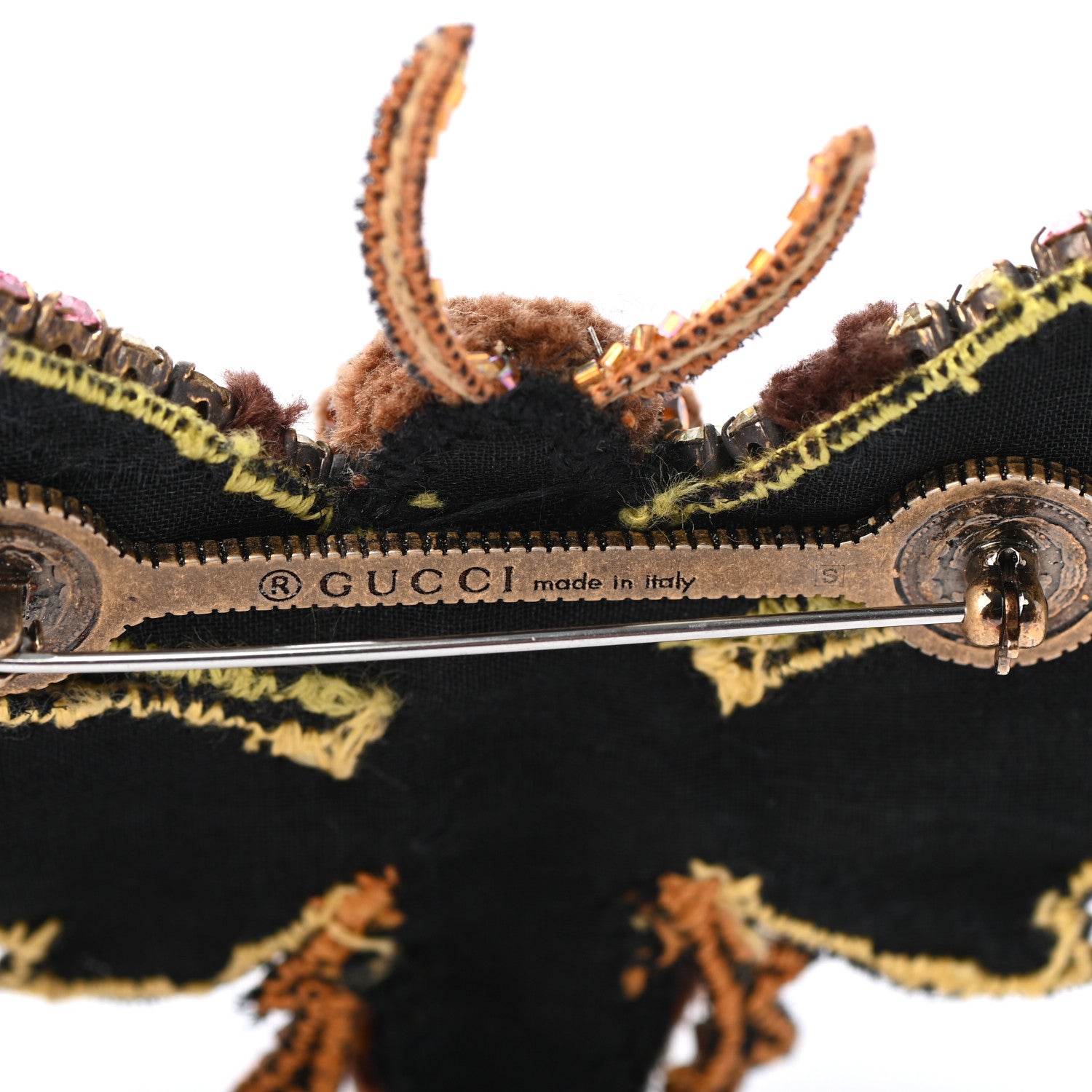 Gucci Crystal Chenille Moth Brooch 4 of 4