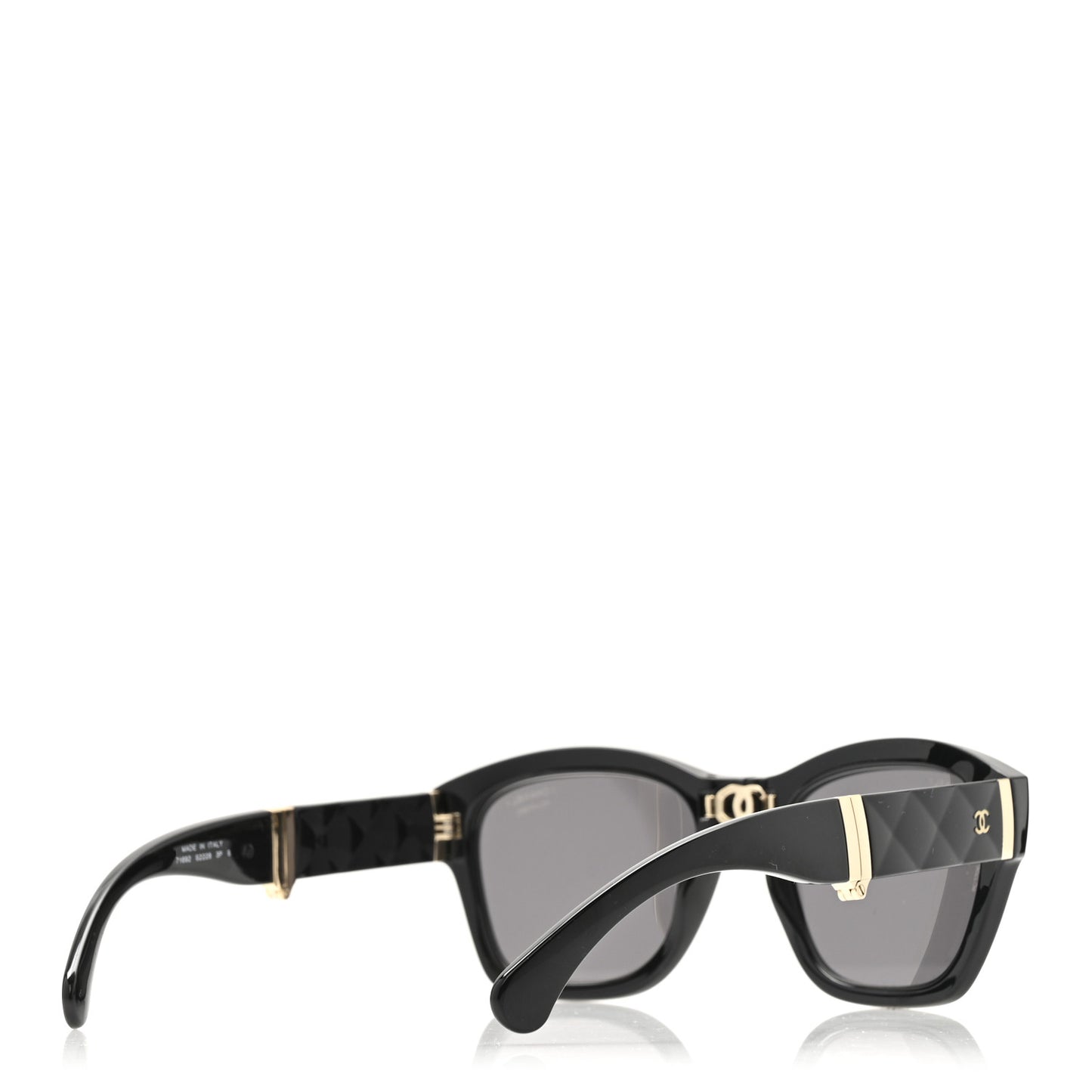 Acetate Crystal Polarized Square Folding Sunglasses 71692 Black
