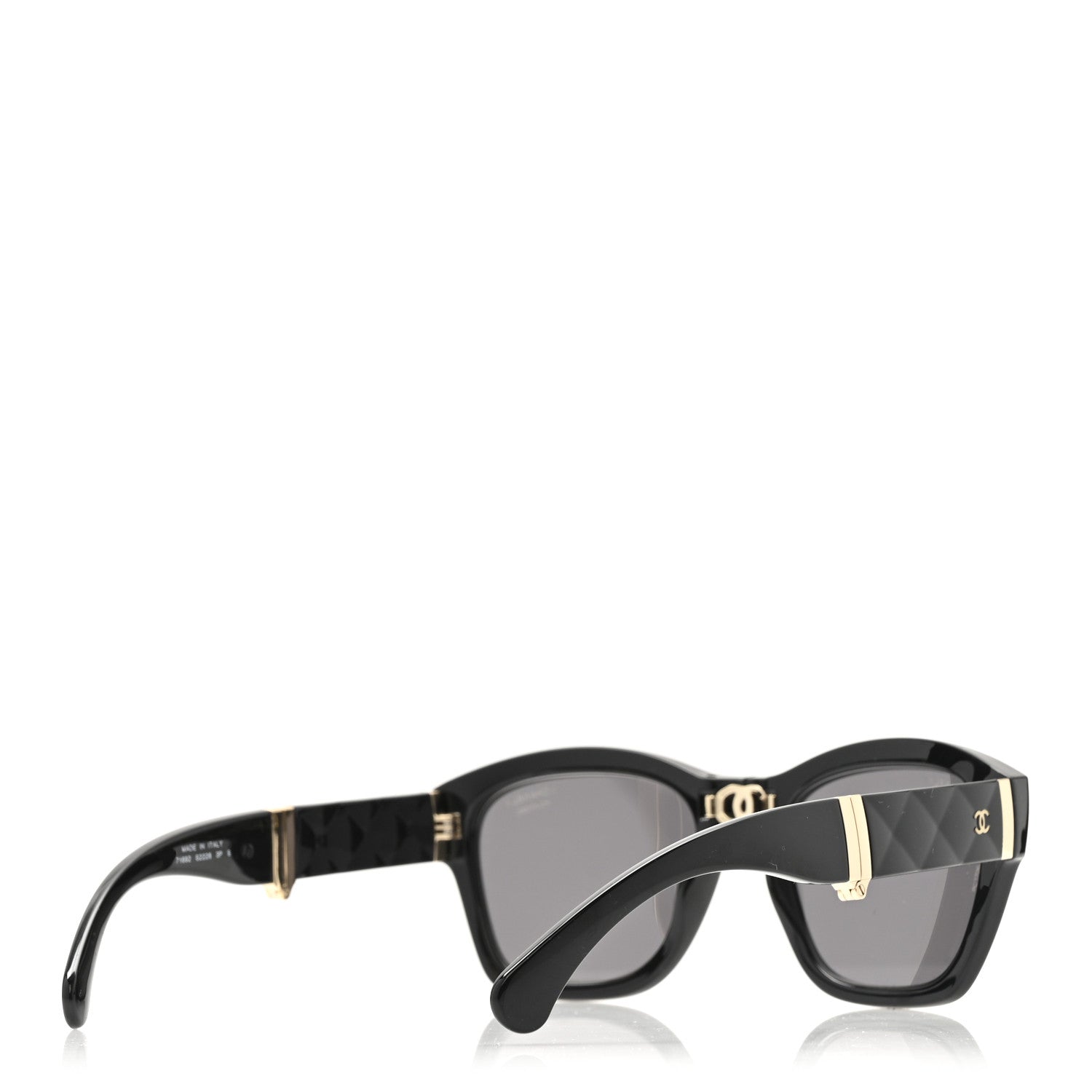 Chanel Acetate Crystal Polarized Square Folding Sunglasses 71692 Black 4 of 8